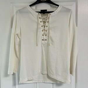 J. Crew long-sleeve tee w/ lace up detail
